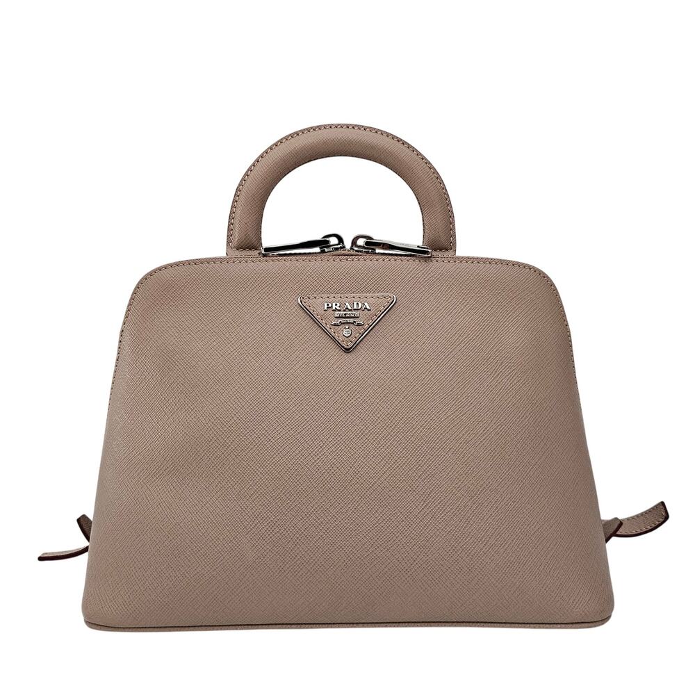 Prada Promenade Backpack Saffiano Leather Small Beige